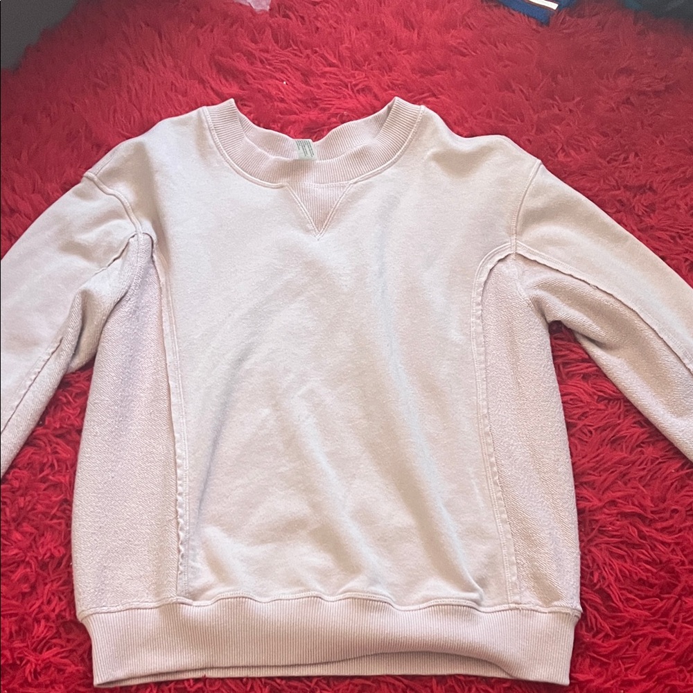 90 Degree By Reflex Light Pink Crew Neck Sweater